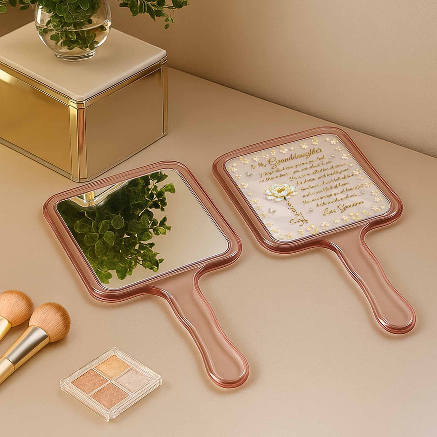 Reflection of Grace and Intelligence, Florals and Swirls Design