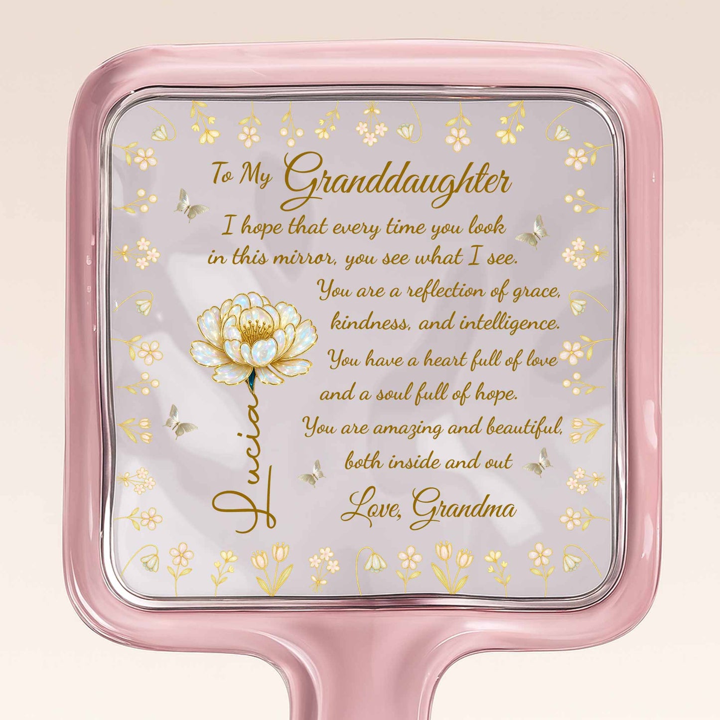 Reflection of Grace and Intelligence, Florals and Swirls Design