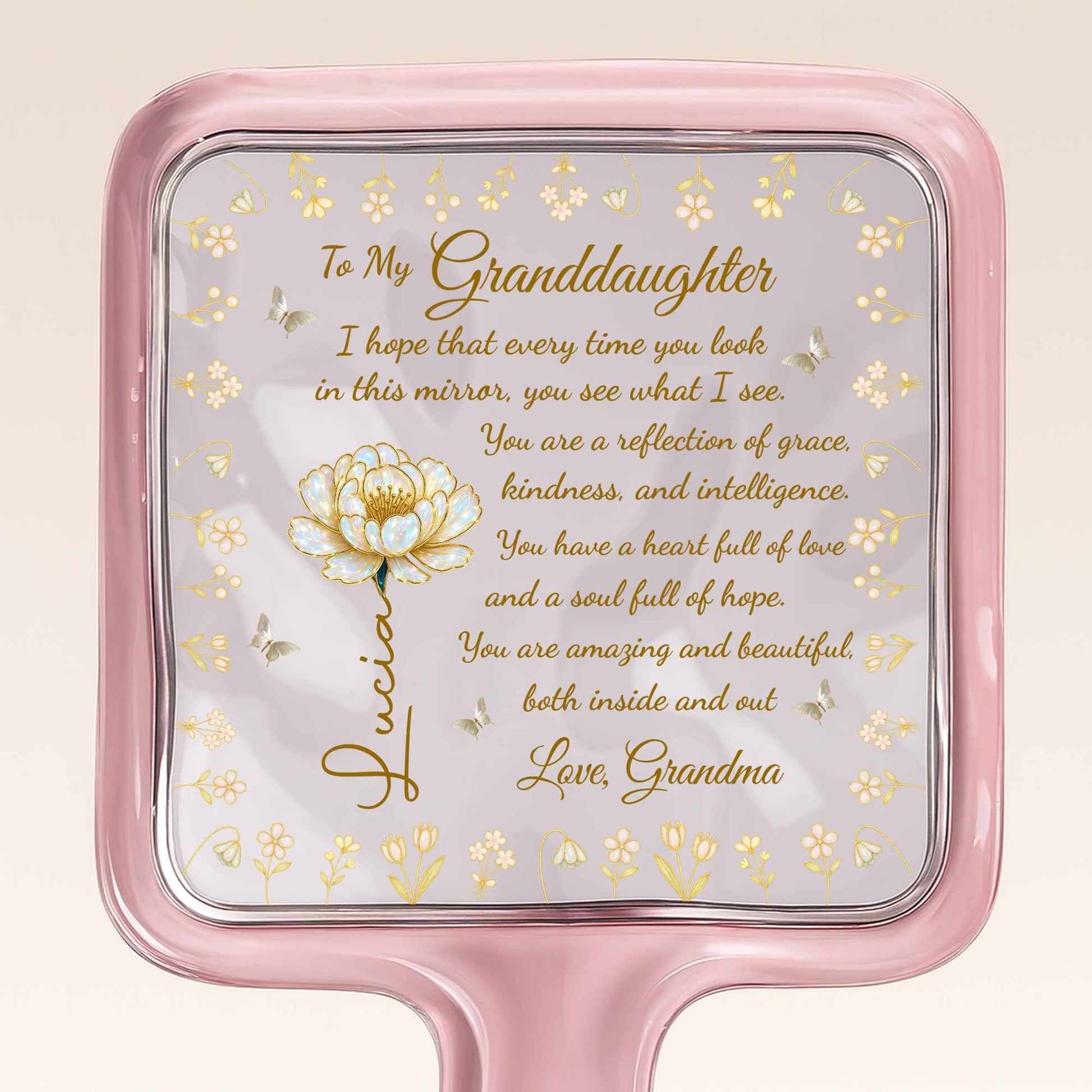 Reflection of Grace and Intelligence, Florals and Swirls Design