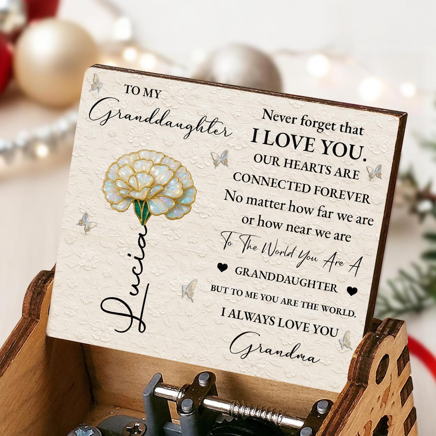 To My Granddaughter, Flower And Butterfly Design