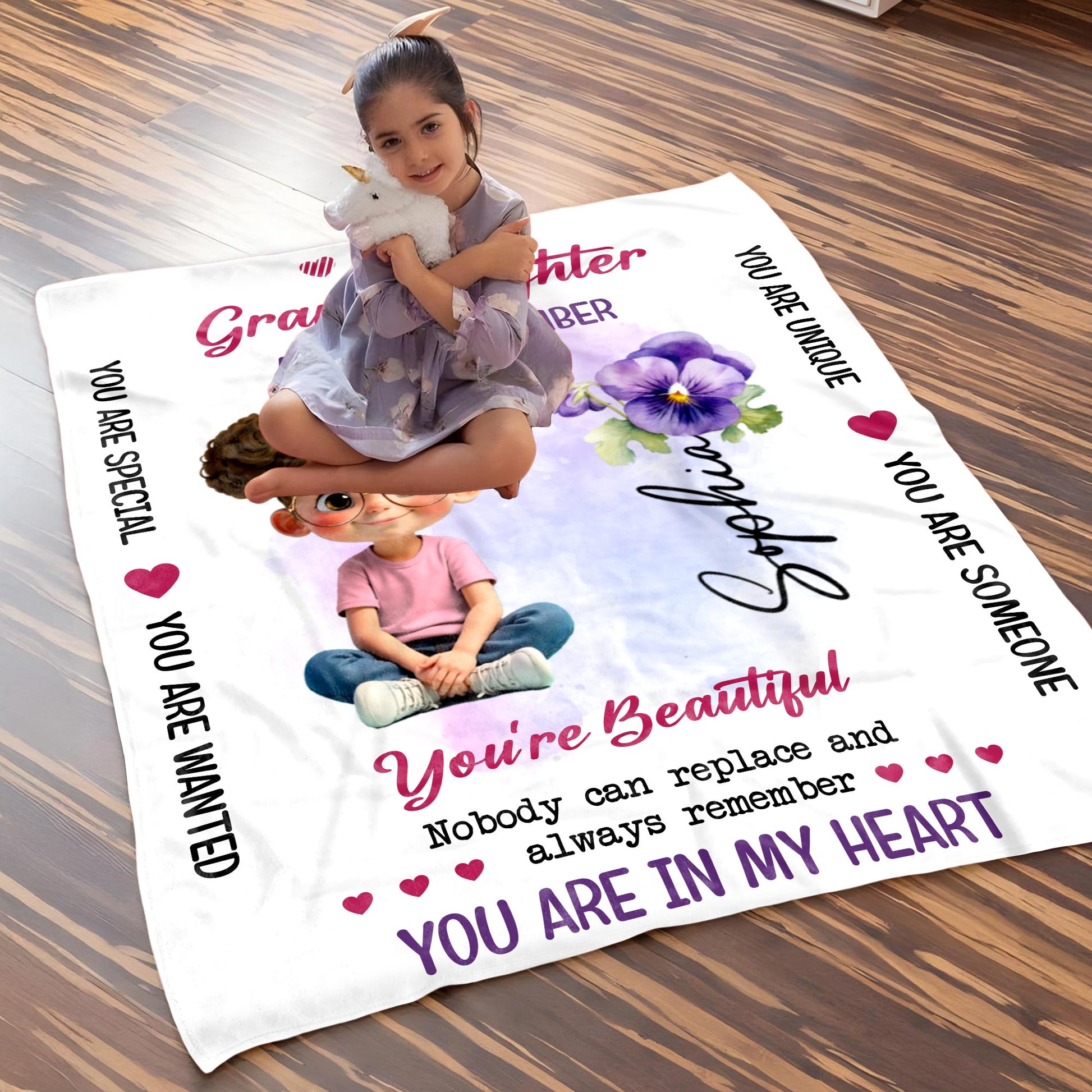 To My Granddaughter, You Are Special, Girl And Flowers