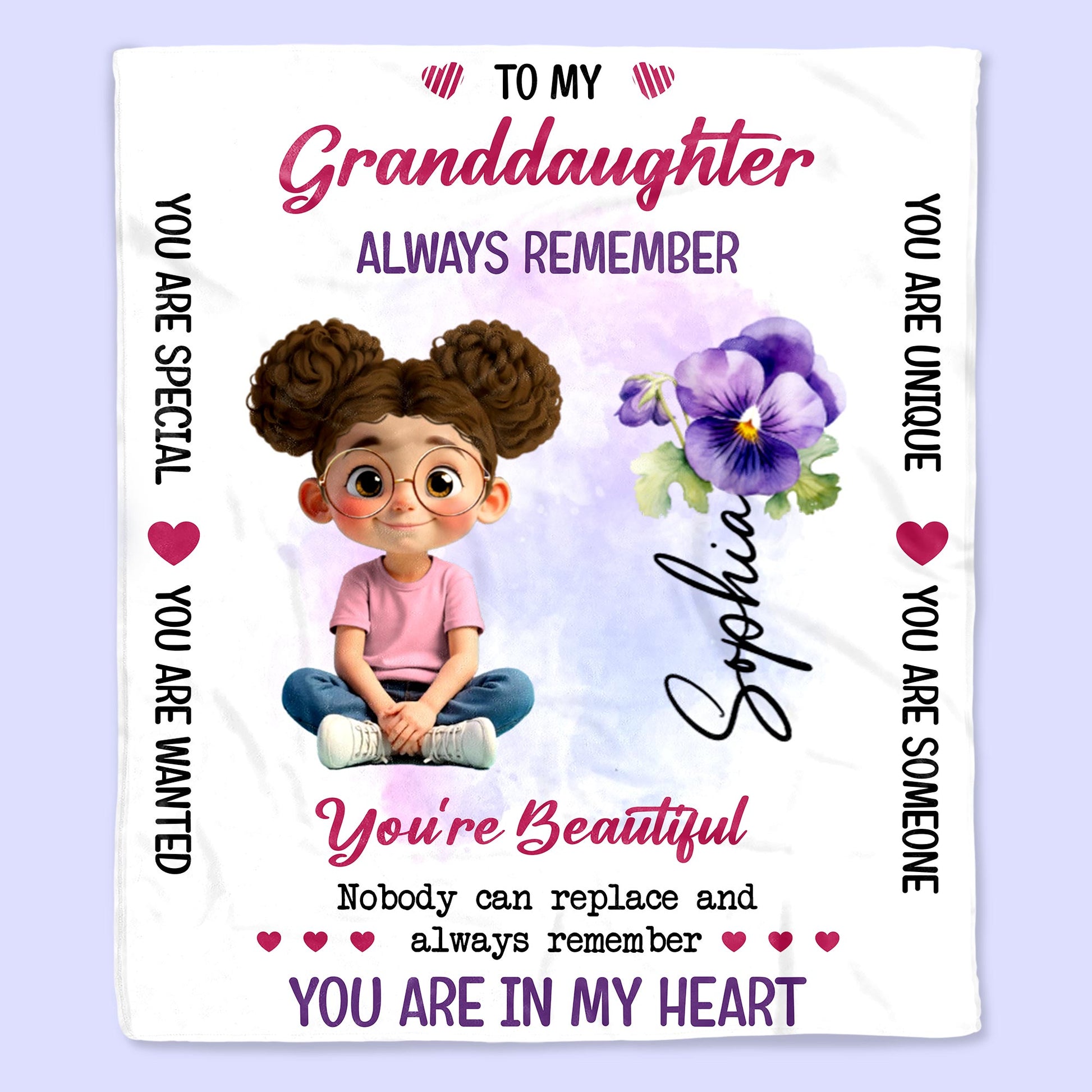 To My Granddaughter, You Are Special, Girl And Flowers