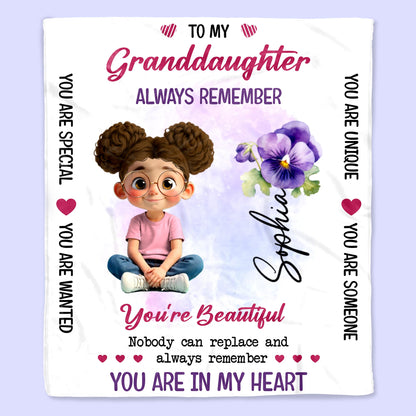 To My Granddaughter, You Are Special, Girl And Flowers