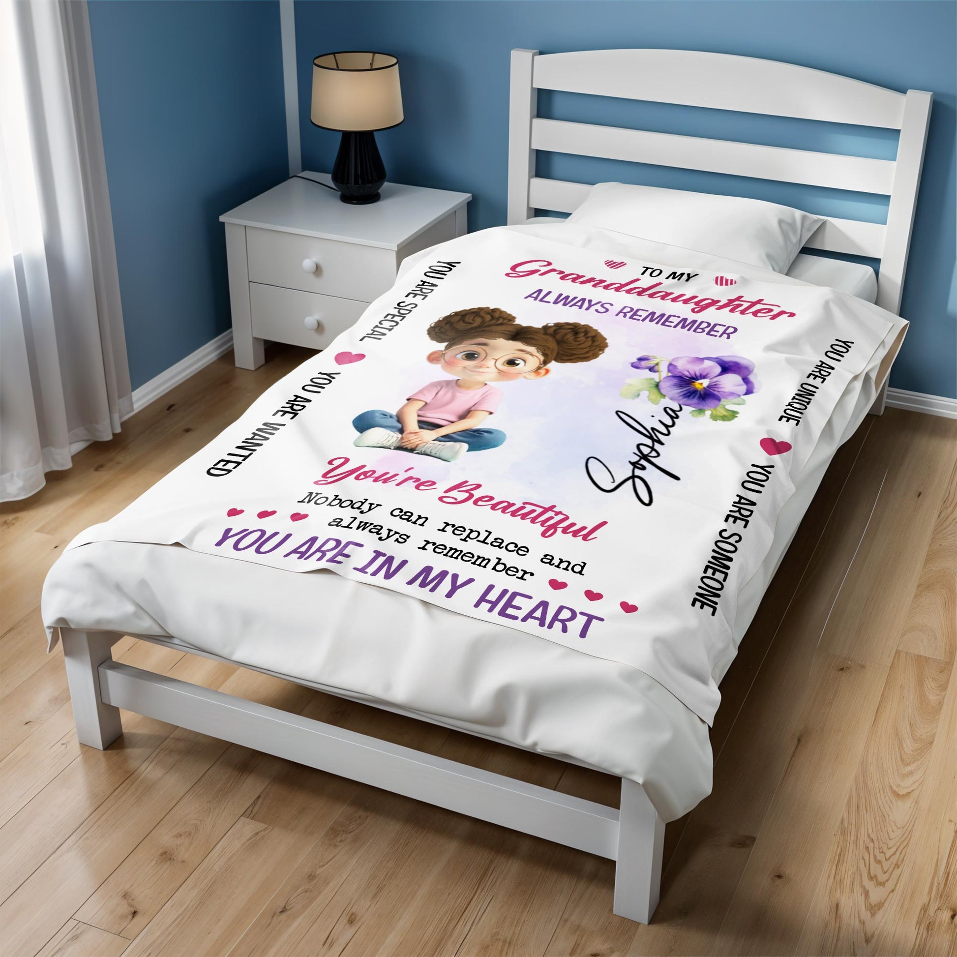 To My Granddaughter, You Are Special, Girl And Flowers