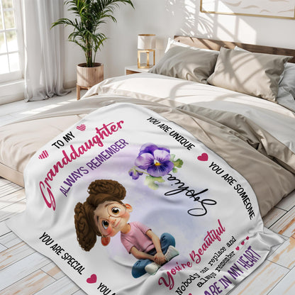 To My Granddaughter, You Are Special, Girl And Flowers