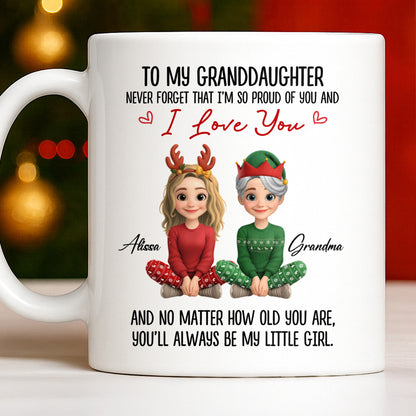 To My Granddaughter, Proud And Loving Message With Christmas Outfits