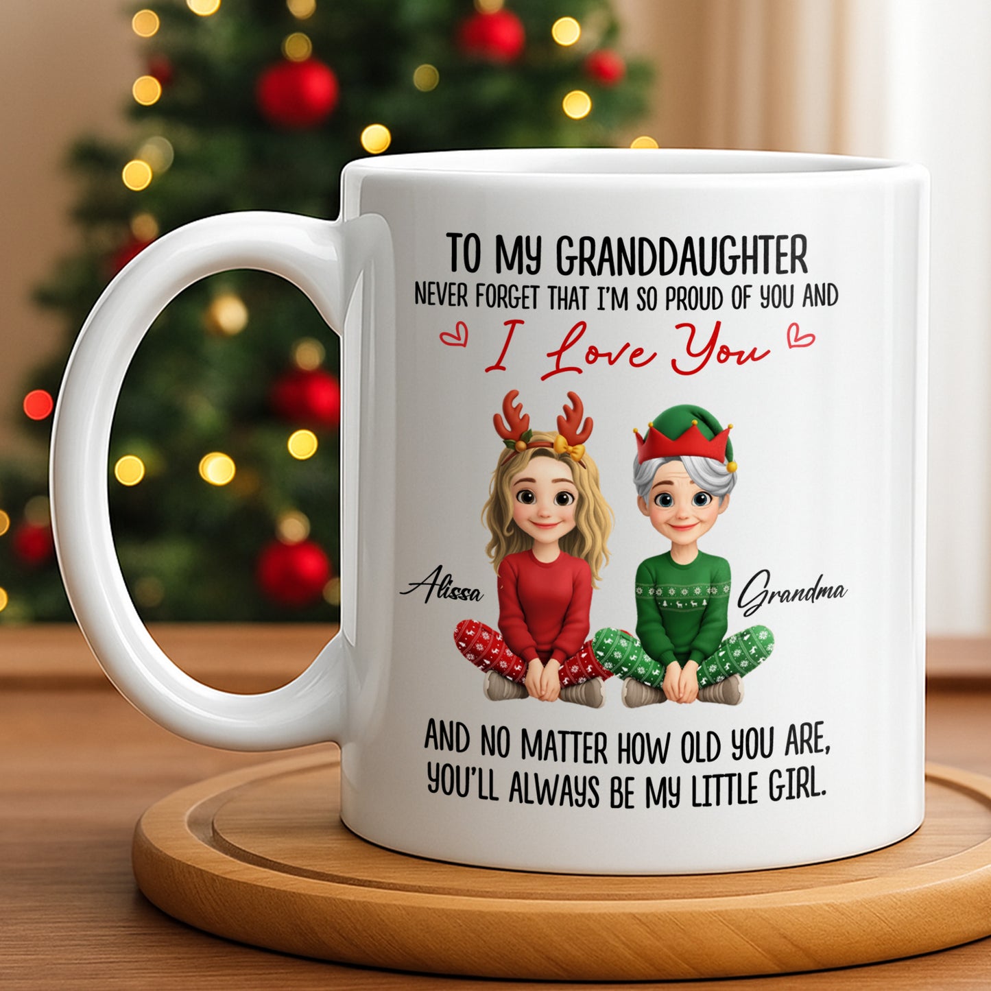To My Granddaughter, Proud And Loving Message With Christmas Outfits