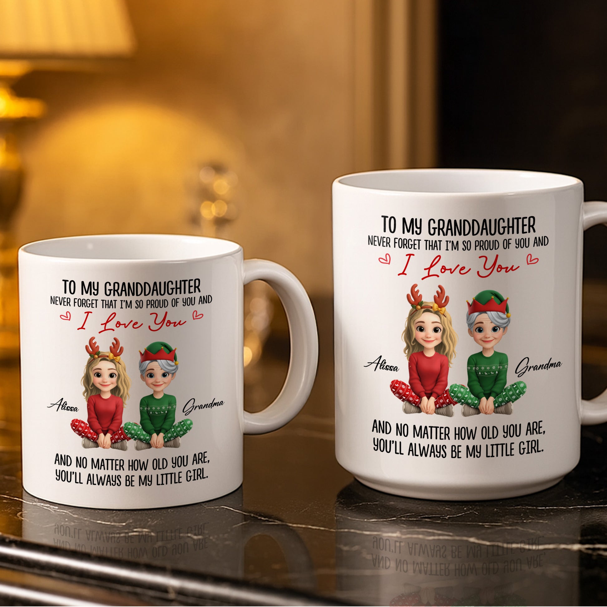 To My Granddaughter, Proud And Loving Message With Christmas Outfits