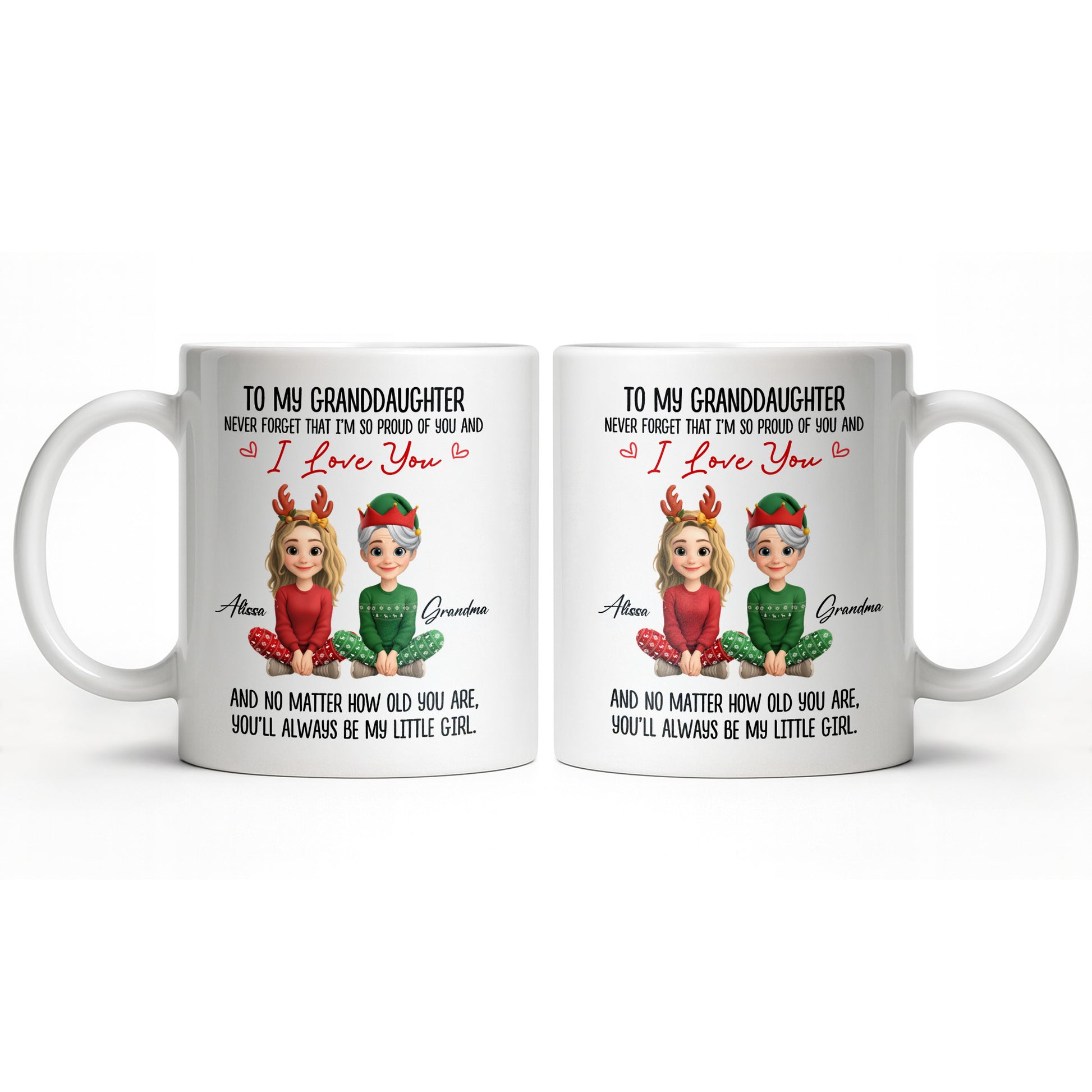 To My Granddaughter, Proud And Loving Message With Christmas Outfits