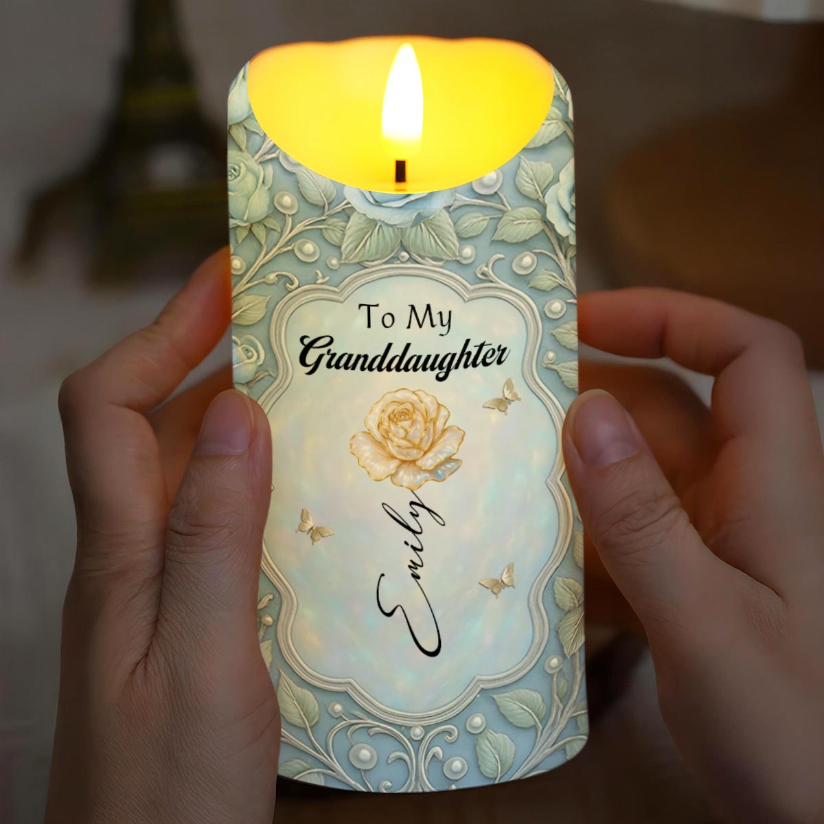 To My Granddaughter, Shine Like The Brightest Star - Personalized Custom LED Candle - GDT529_LECA