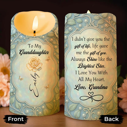 To My Granddaughter, Shine Like The Brightest Star - Personalized Custom LED Candle - GDT529_LECA