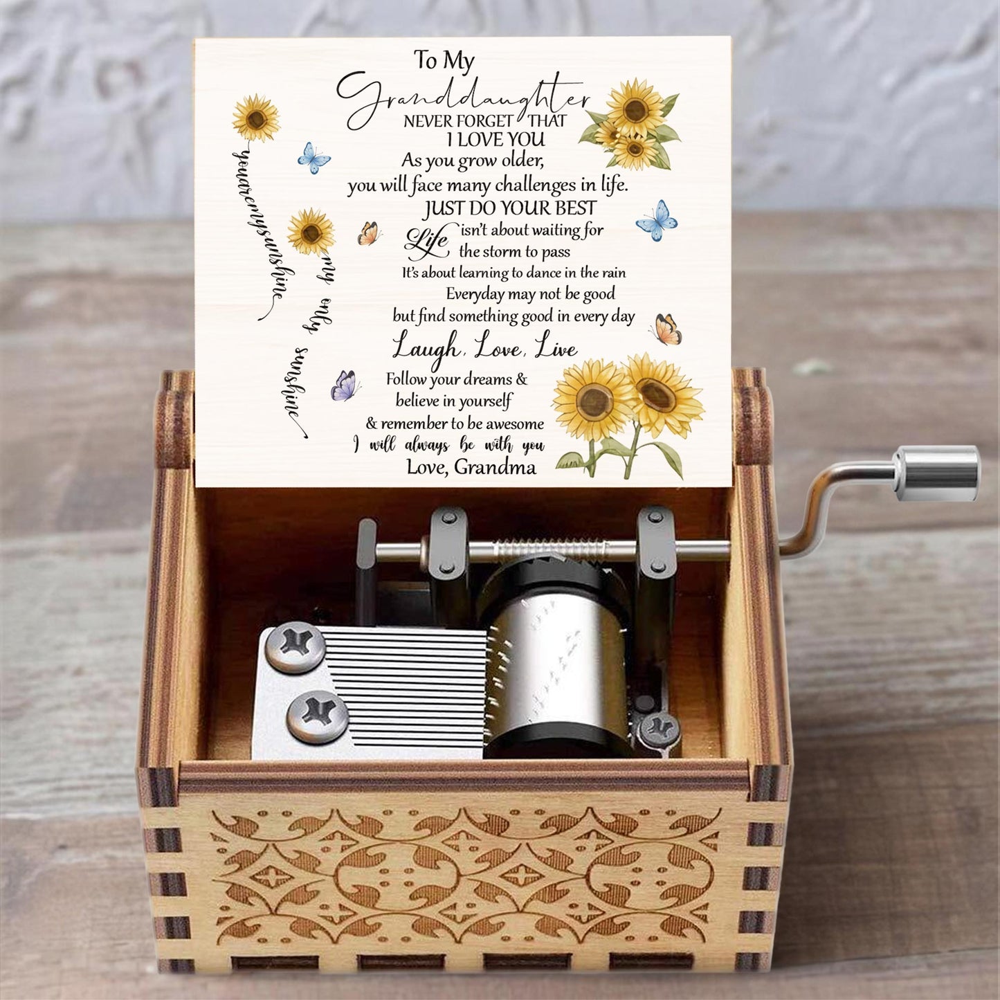 To My Granddaughter, Sunflowers And Butterflies