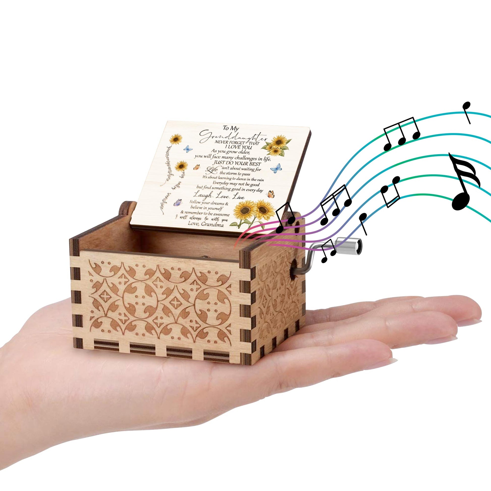 To My Granddaughter, Sunflowers And Butterflies