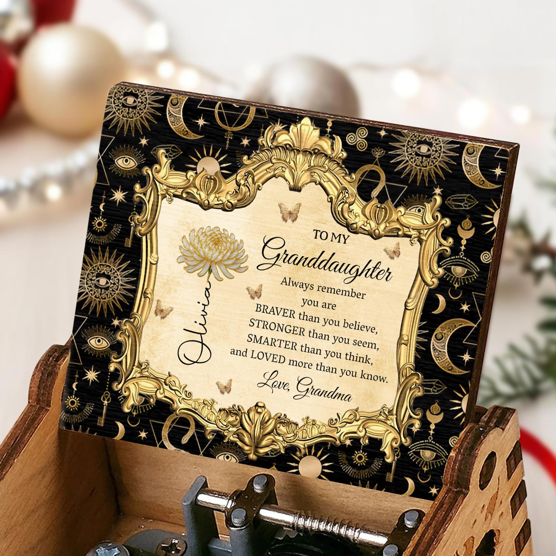 To My Granddaughter, Always Remember You Are Braver, Flowers, Celestial Elements