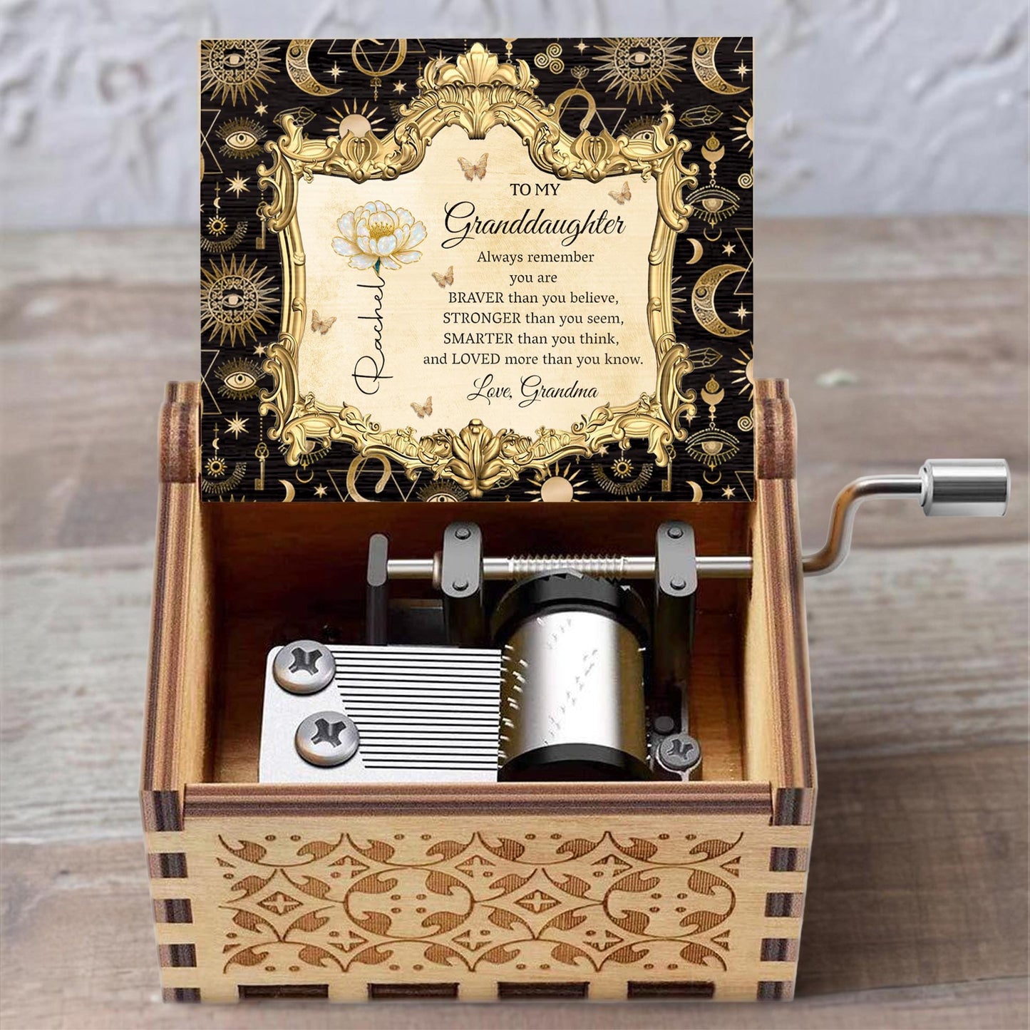 To My Granddaughter, Always Remember You Are Braver, Flowers, Celestial Elements