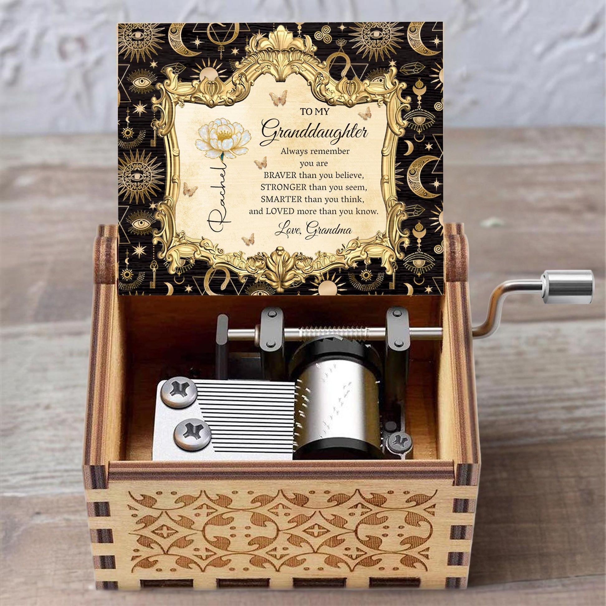 To My Granddaughter, Always Remember You Are Braver, Flowers, Celestial Elements