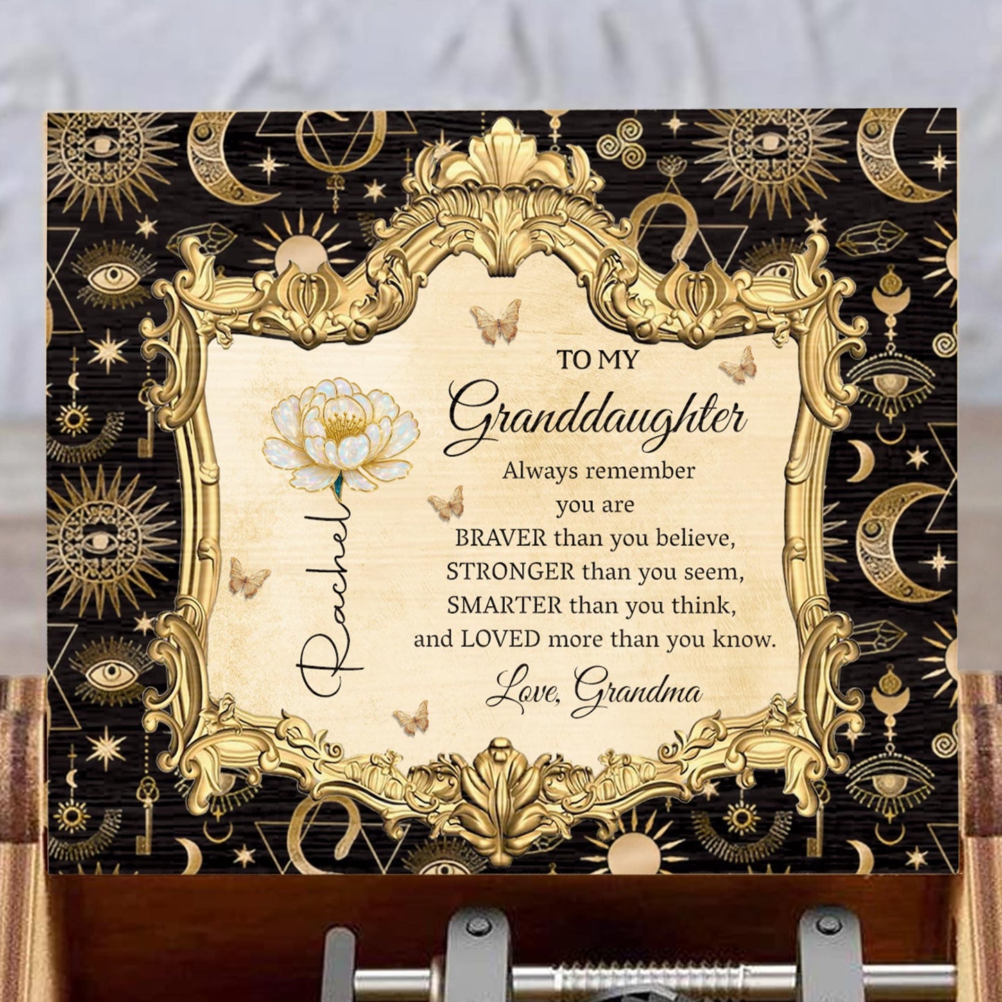 To My Granddaughter, Always Remember You Are Braver, Flowers, Celestial Elements