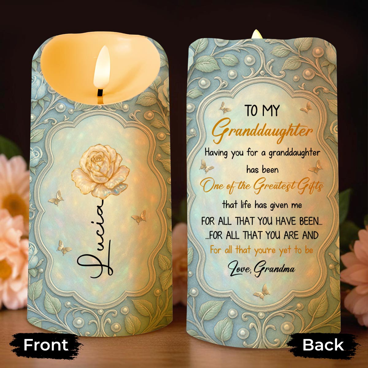 To My Granddaughter, One Of The Greatest Gifts, Rose And Butterflies