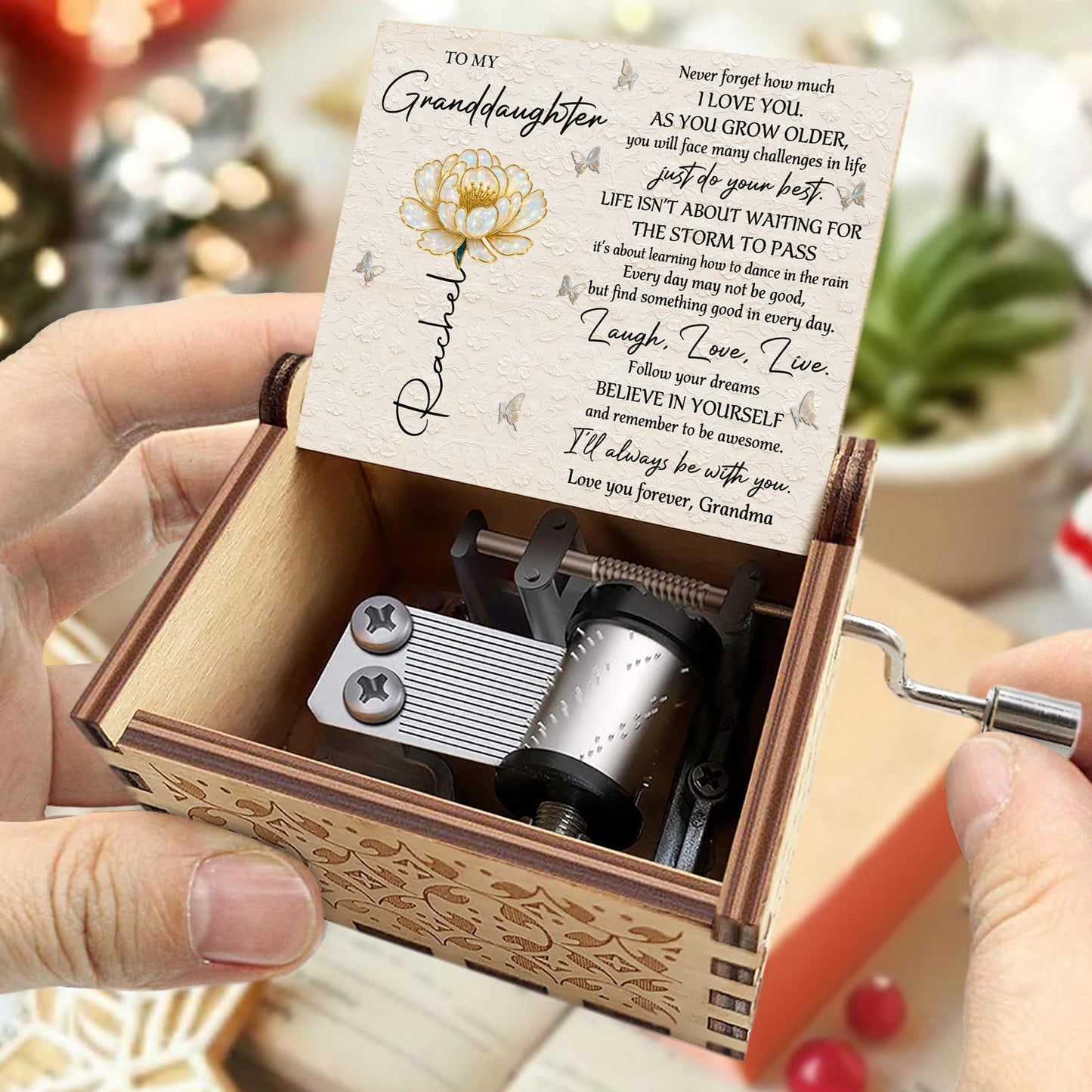 To My Granddaughter, Love You Forever With Flower And Butterflies