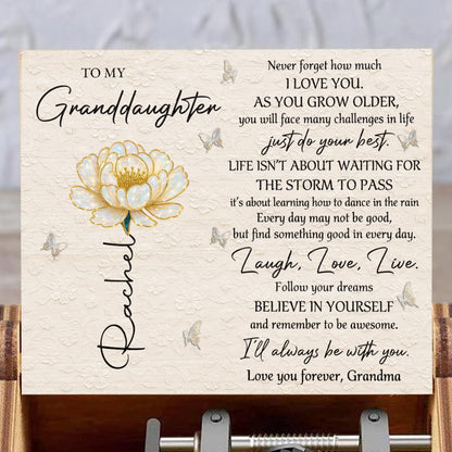 To My Granddaughter, Love You Forever With Flower And Butterflies