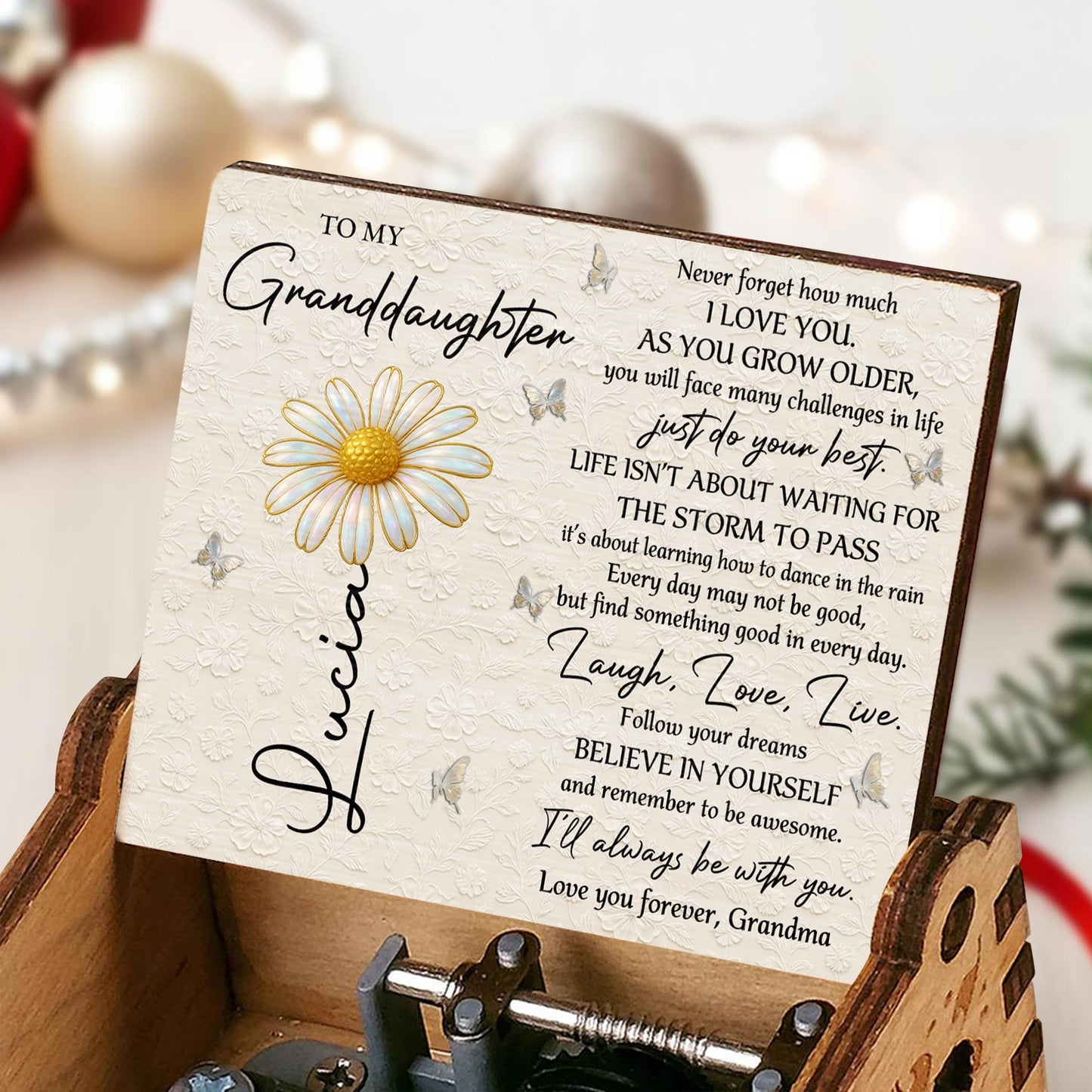 To My Granddaughter, Love You Forever With Flower And Butterflies