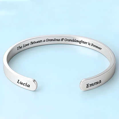 The Love Between a Grandma And Granddaughter is Forever - Personalized Custom Bracelet Cuff - GDT533_BCUF