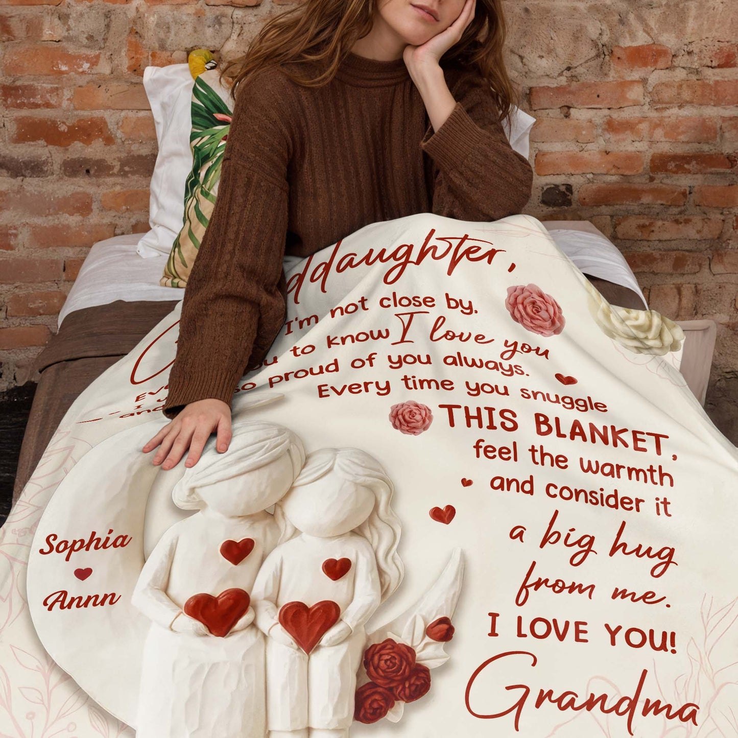 To My Granddaughter Love and Warmth Hearts and Flowers