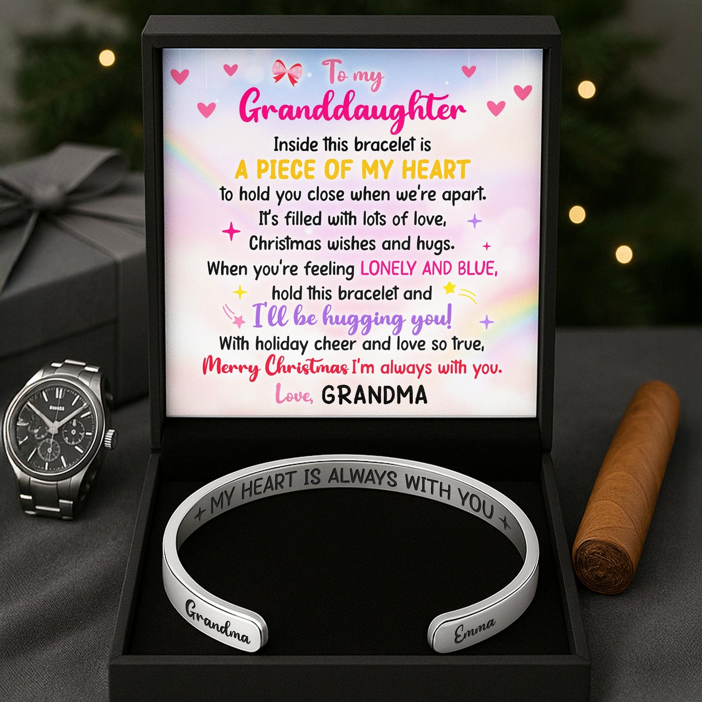 Piece Of My Heart Christmas Bracelet For Granddaughter