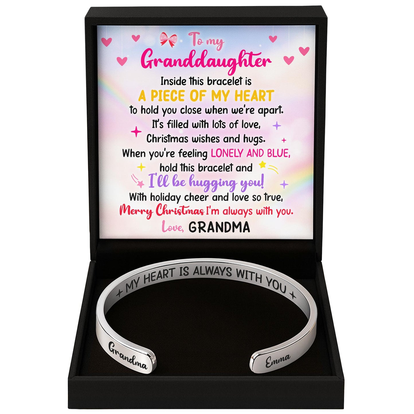 Piece Of My Heart Christmas Bracelet For Granddaughter