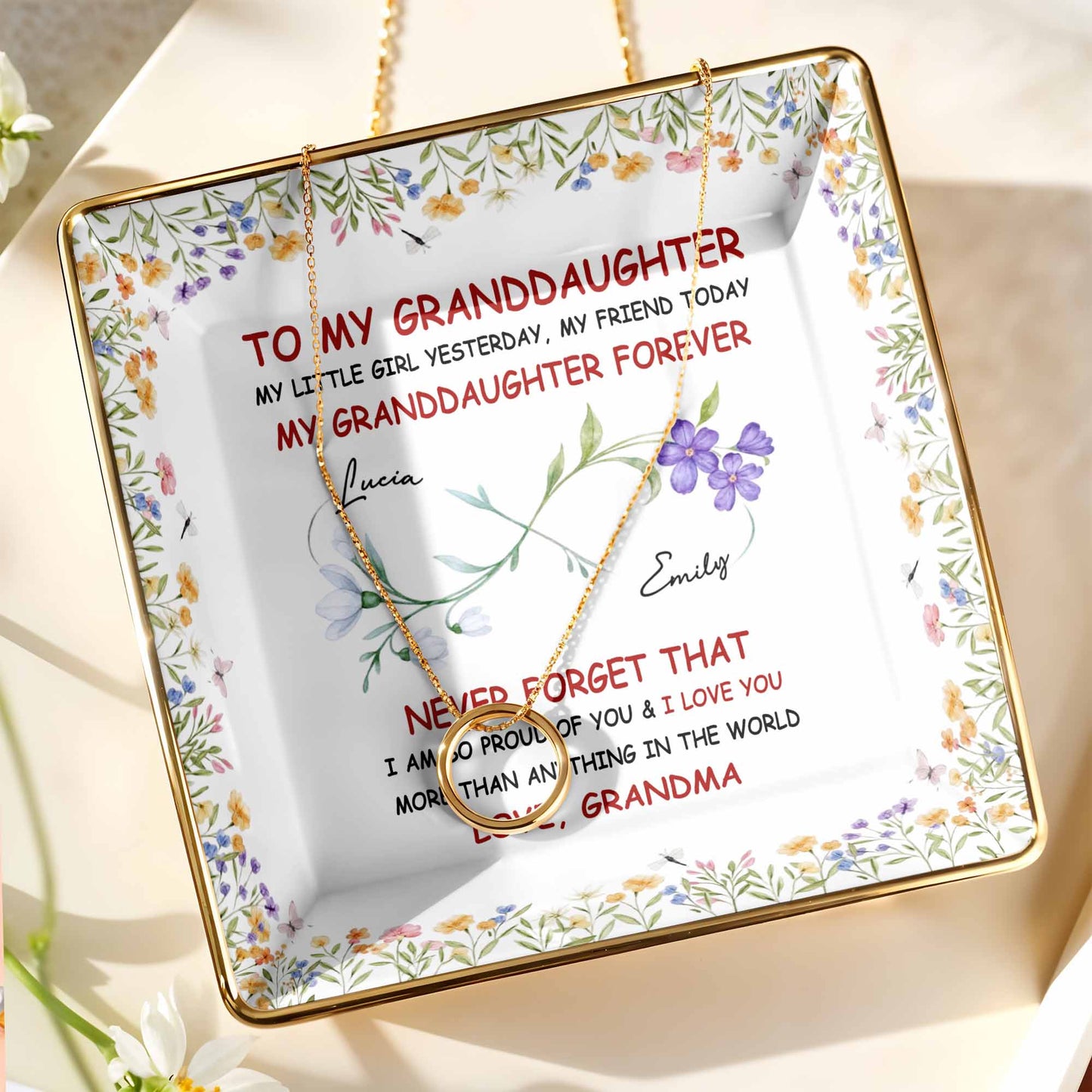 To My Granddaughter, Flowers, Love From Grandma