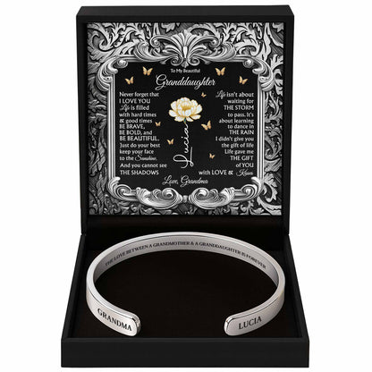 The Love Between A Grandmother & Granddaughter With Flower And Butterflies