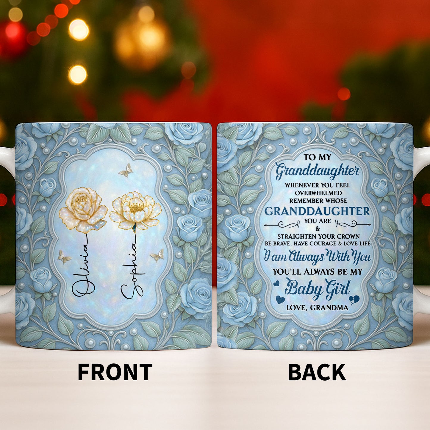 To My Granddaughter, Roses and Crowns Design