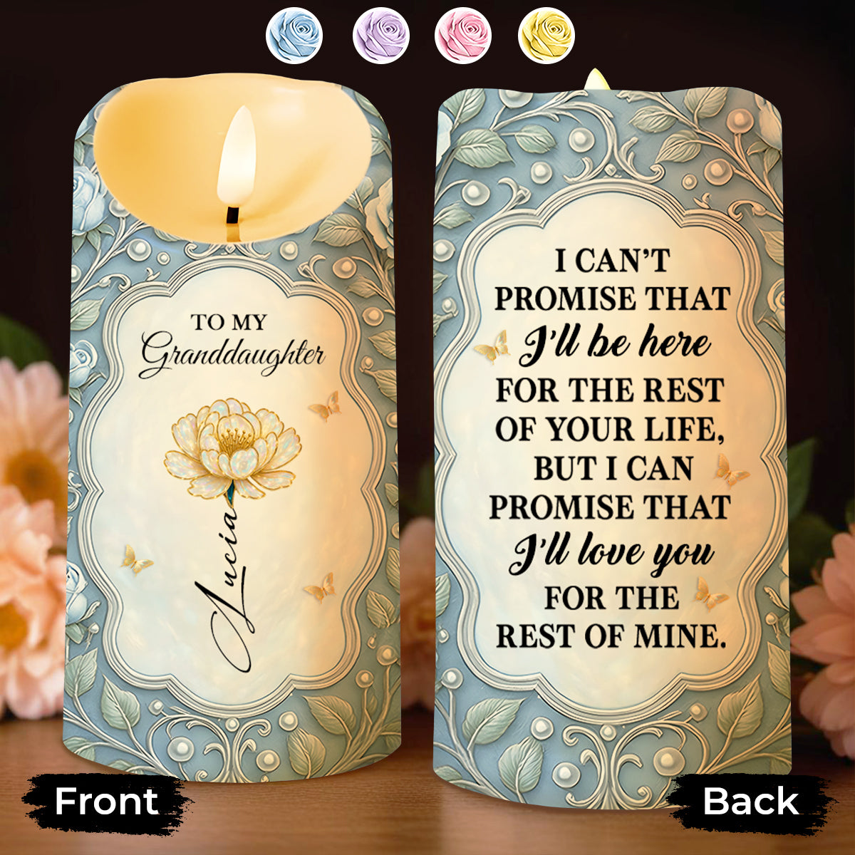 To My Granddaughter, Love Promised With Flowers And Butterflies