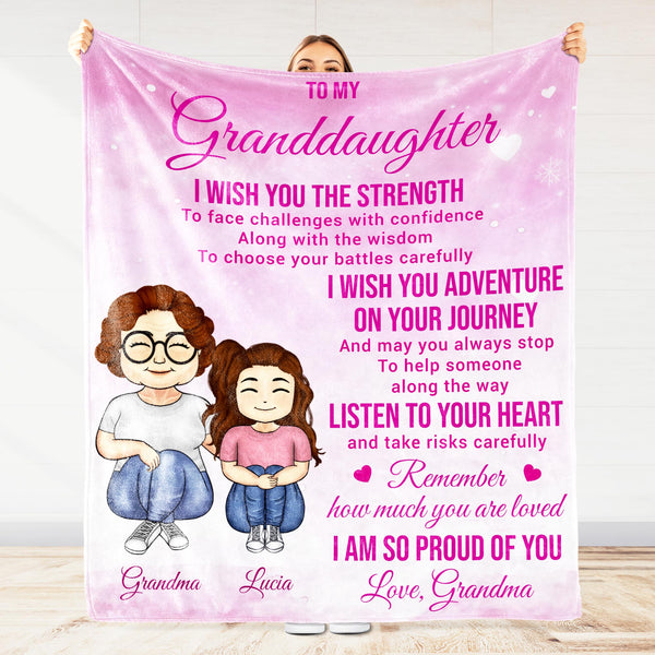 To My Granddaughter, Grandmother And Granddaughter With Hearts