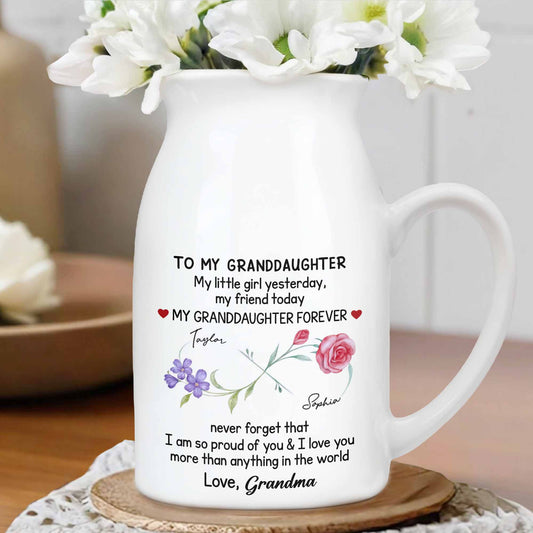 To My Granddaughter, My Little Girl Yesterday, Flowers And Heart Design