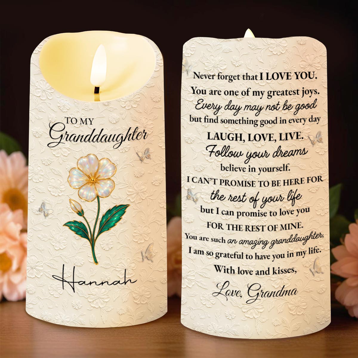 To My Granddaughter, Love Grandma, Beautiful Flower Design