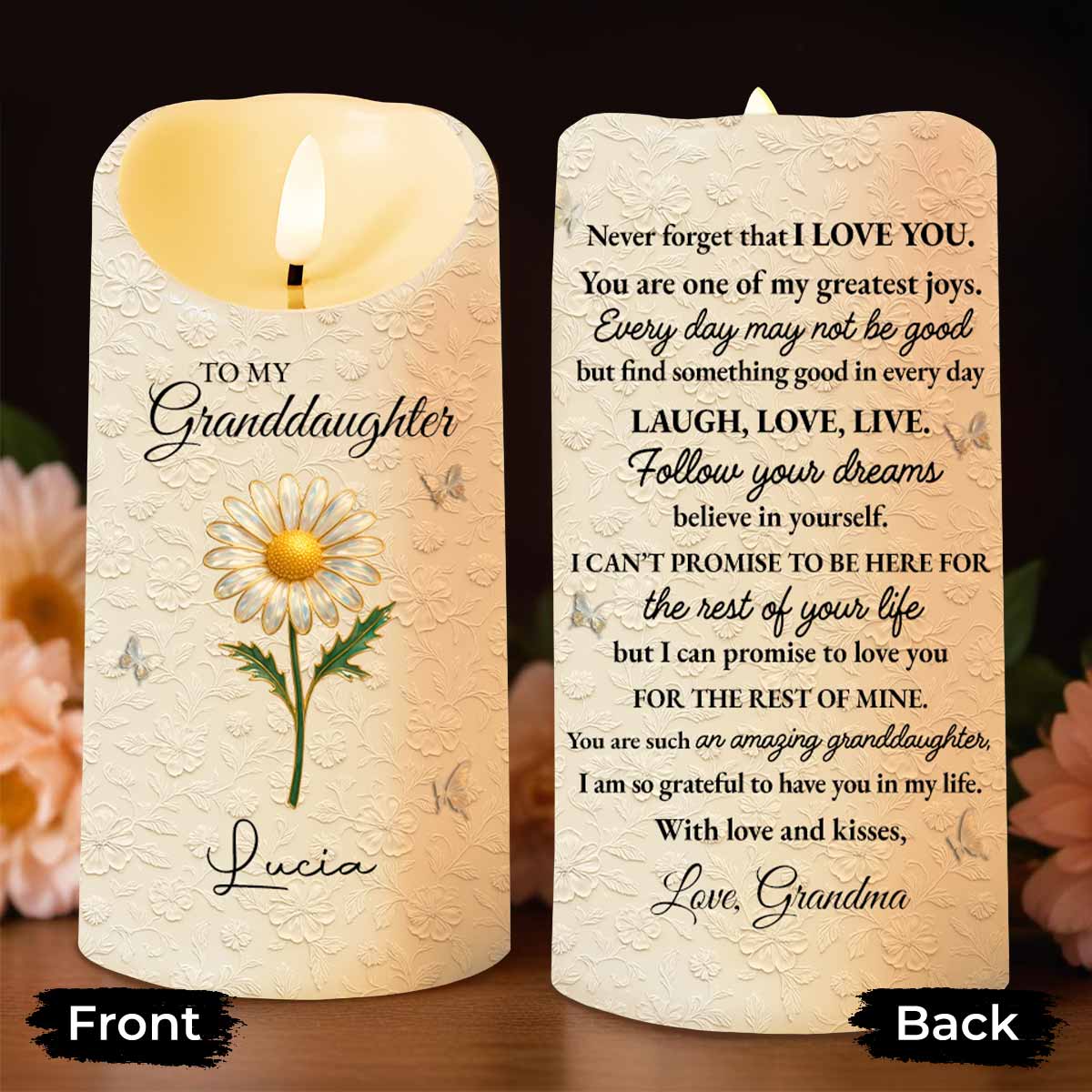 To My Granddaughter, Love Grandma, Beautiful Flower Design