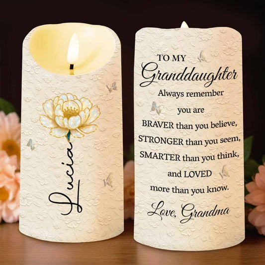 Always Remember You Are Braver Than You Believe - Personalized Custom LED Candle - GDT553_LECA