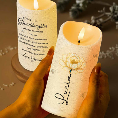 Always Remember You Are Braver Than You Believe - Personalized Custom LED Candle - GDT553_LECA