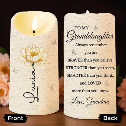 Always Remember You Are Braver Than You Believe - Personalized Custom LED Candle - GDT553_LECA