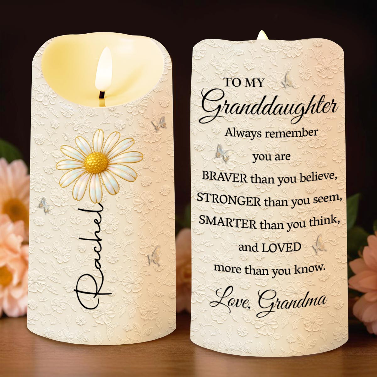 Always Remember You Are Braver Than You Believe - Personalized Custom LED Candle - GDT553_LECA