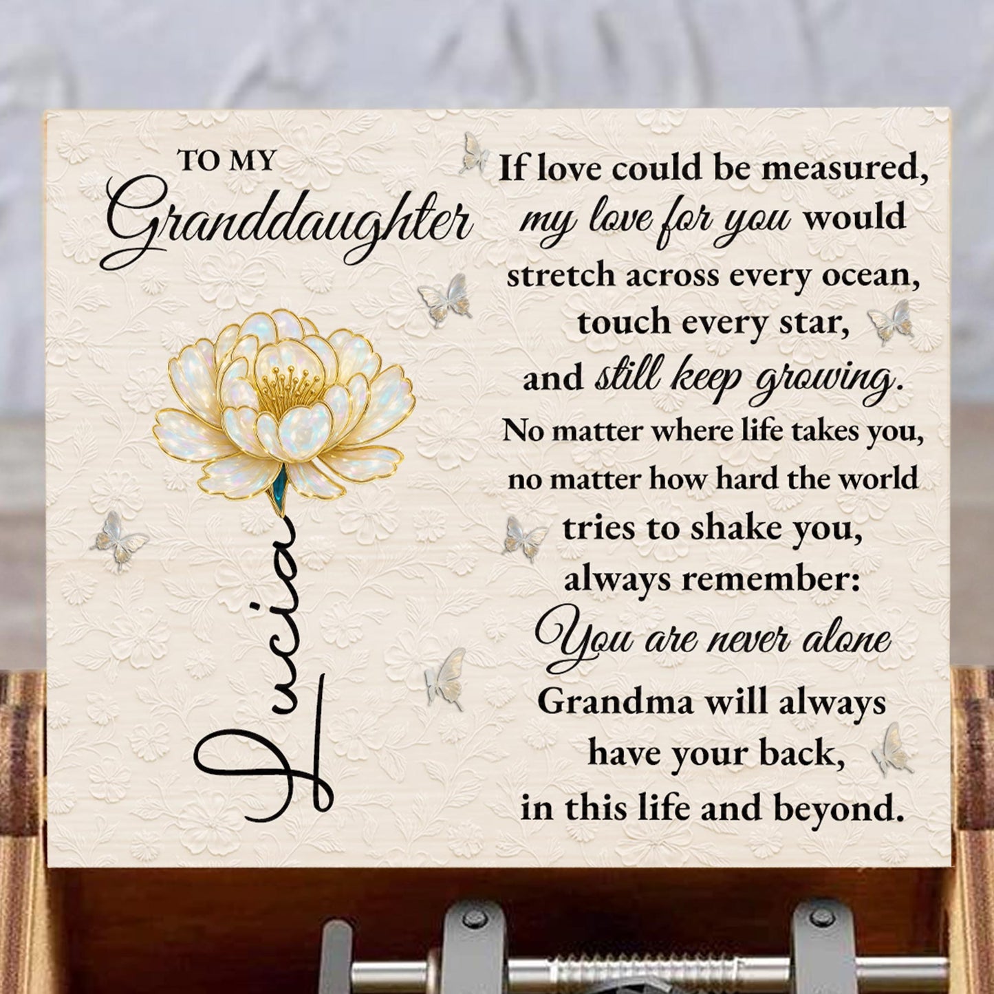 To My Granddaughter, Eternal Love Flower Design