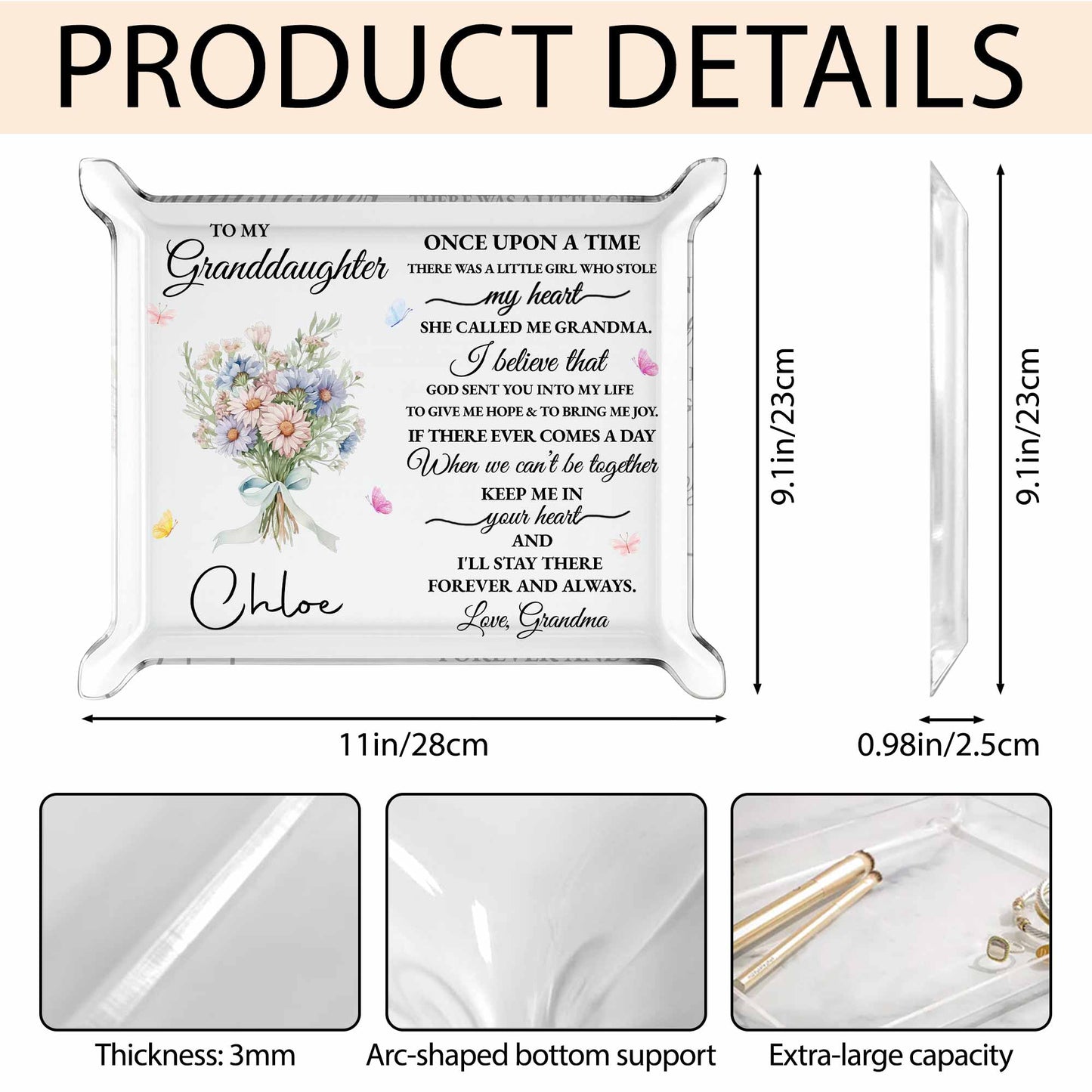 To My Granddaughter, Once Upon A Time, Flowers And Butterflies