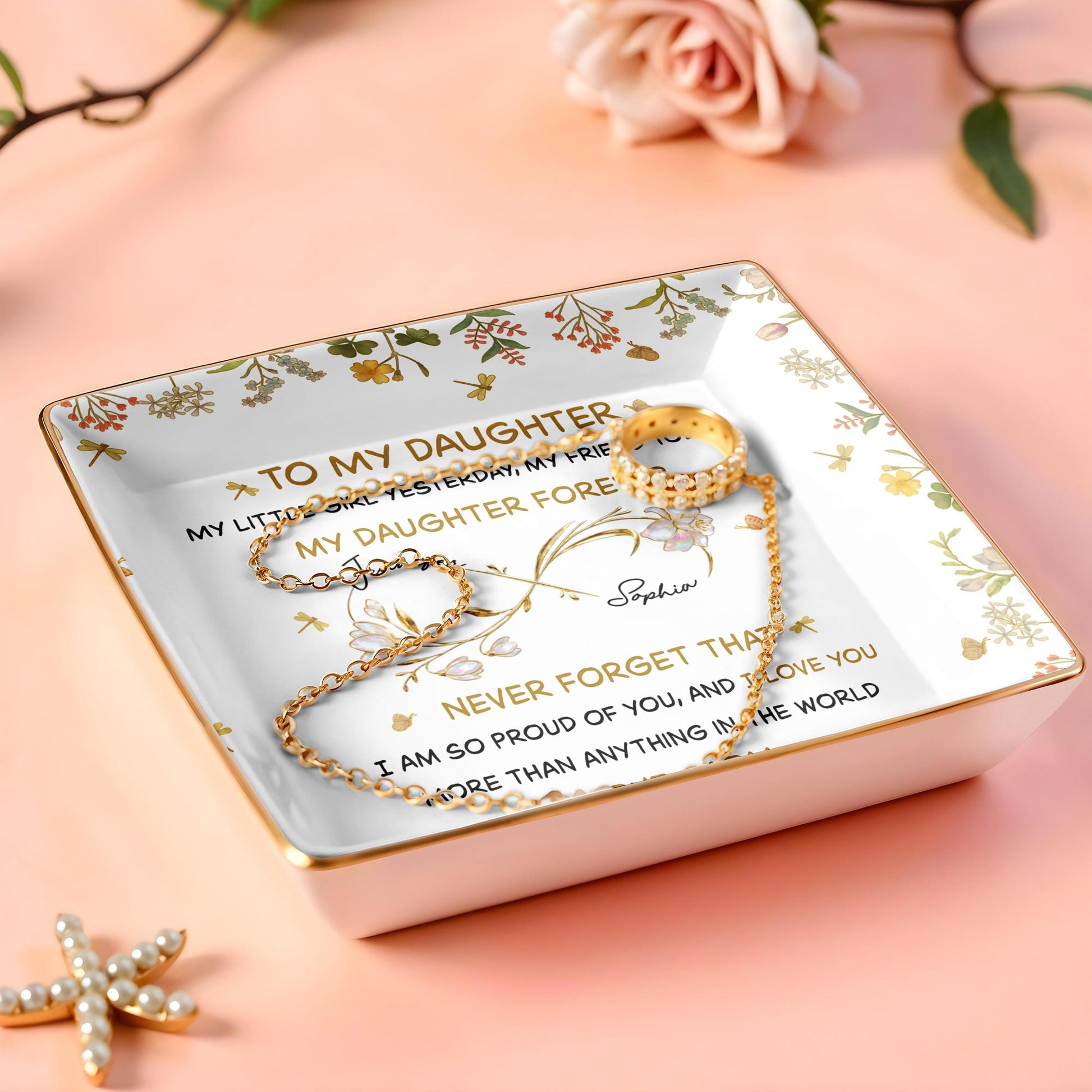 To My Daughter, My Little Girl Yesterday, Flowers Design