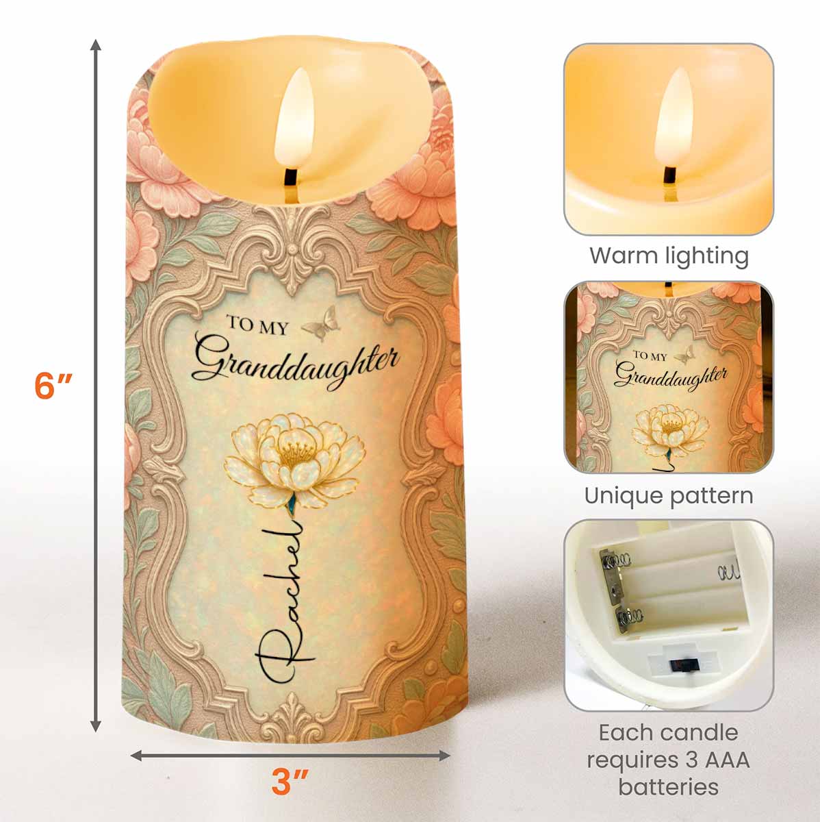 To My Granddaughter, Beautiful Floral Design