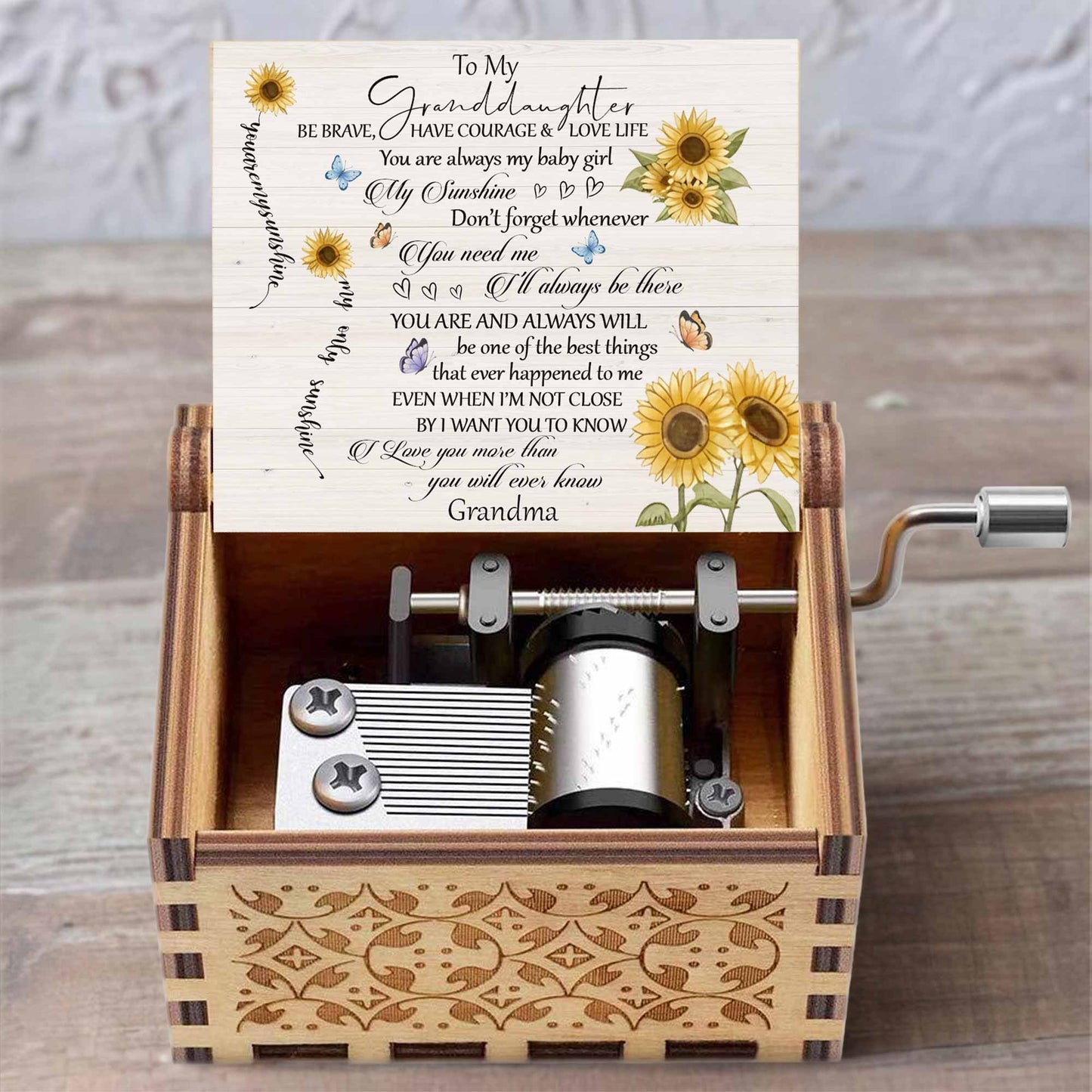 To My Granddaughter My Sunshine With Sunflowers And Butterflies