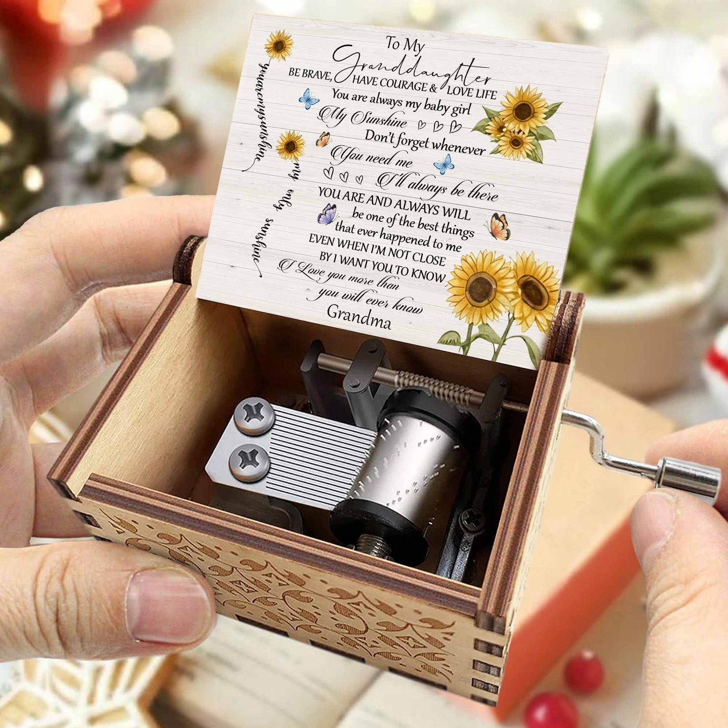 To My Granddaughter My Sunshine With Sunflowers And Butterflies