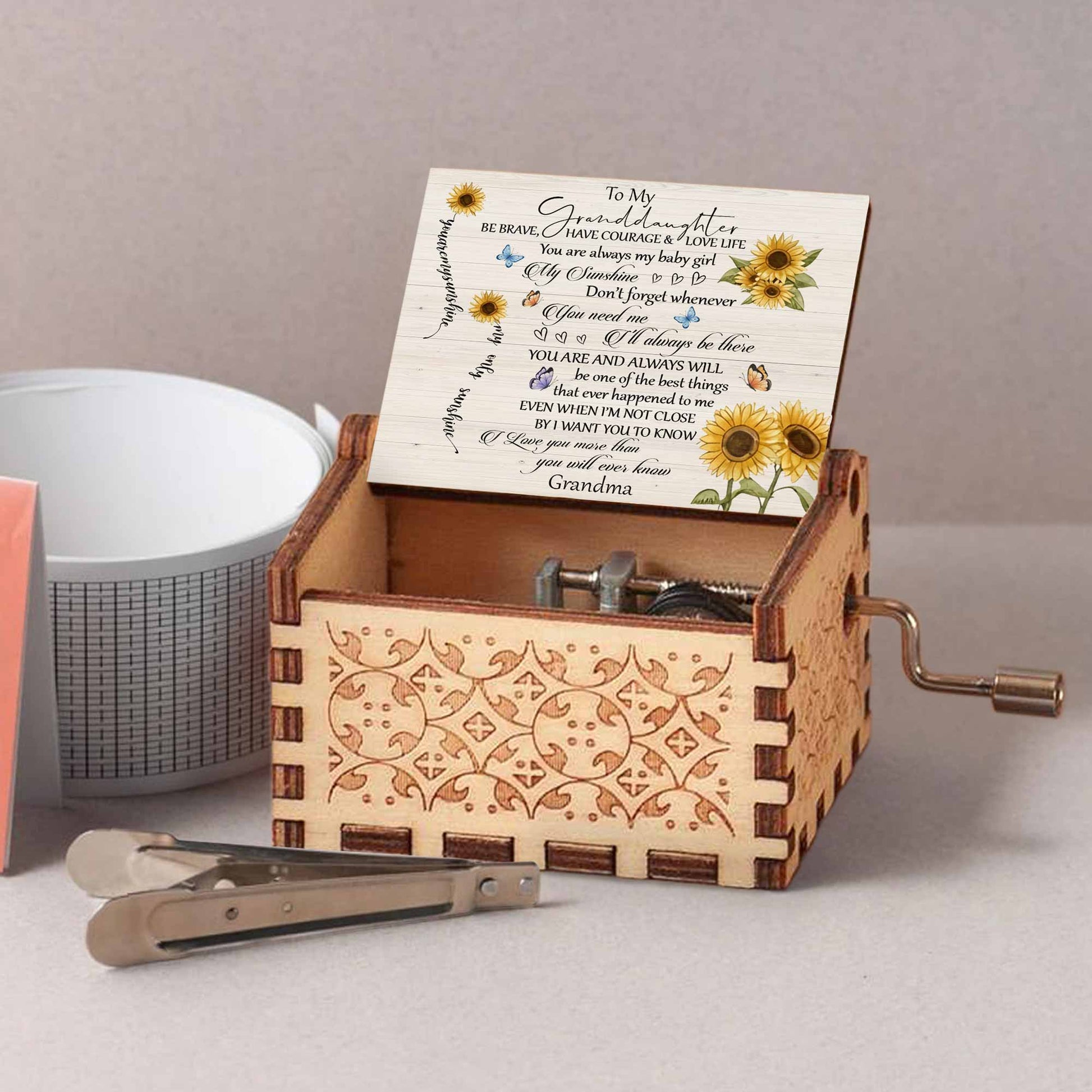 To My Granddaughter My Sunshine With Sunflowers And Butterflies