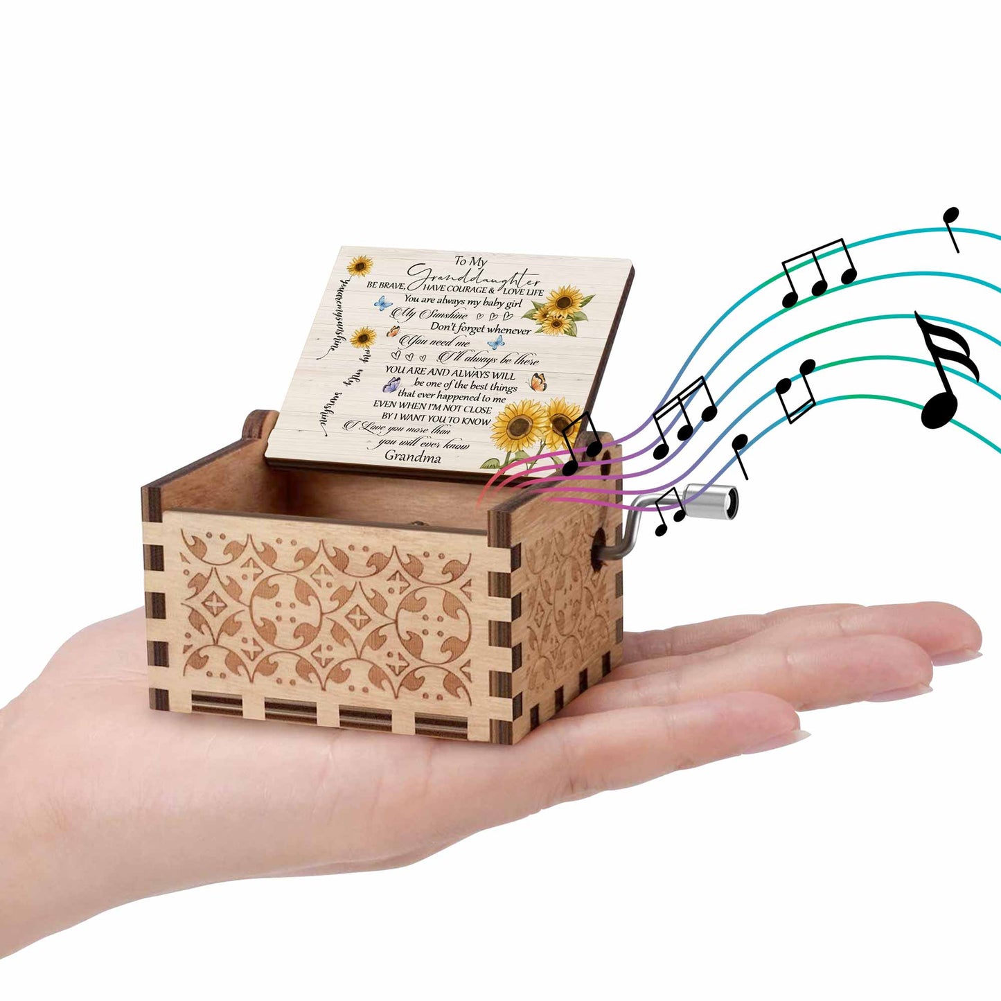 To My Granddaughter My Sunshine With Sunflowers And Butterflies