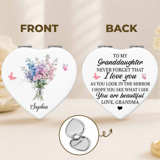 To My Granddaughter, Love Message With Flowers And Butterflies